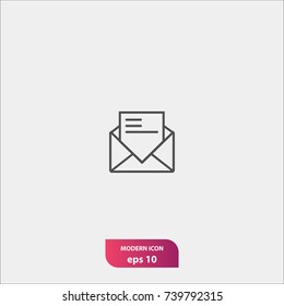 mail icon, message symbol, simple flat vector illustration sign for website or mobile app