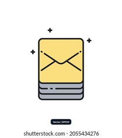 Mail icon. Messaging and communication Icon.  Contains such Icons as Meeting, Conference Call, Agreement, Chat and more.