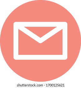 Mail icon. Minimalist flat style. Circle background