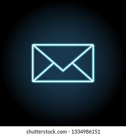 mail icon in neon style. Simple thin line, outline vector of web, minimalistic icons for UI and UX, website or mobile application