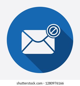 Mail icon with not allowed sign. Mail icon and block, forbidden, prohibit symbol. Vector icon