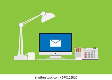 Mail icon on Computer Monitor Vector  monitor display 