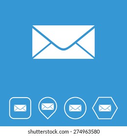 Mail Icon on Flat UI Colors with Different Shapes. Eps-10.