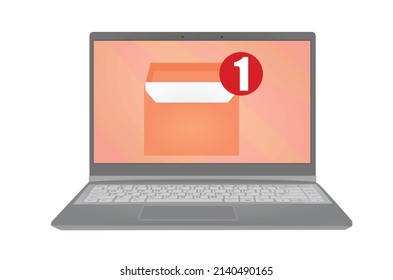 Mail icon on laptop. vector
