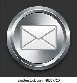 Mail Icon on Metal Internet Button Original Vector Illustration