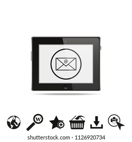Mail icon on tablet pc.