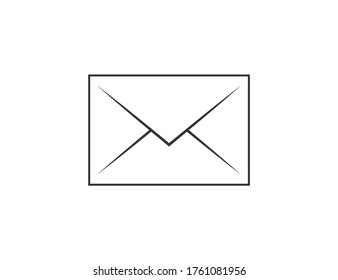 Mail icon on transparent background. Post message symbol. Email postage icon. Outline letter vector. Mailbox sign in simple flat design. Inbox envelope. Vector EPS 10