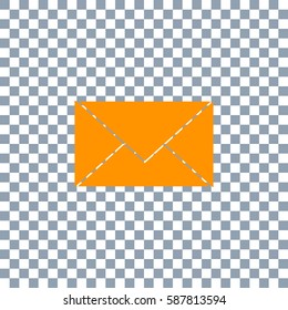 Mail icon on transparent background. Orange icon