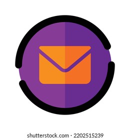 Mail icon on white background