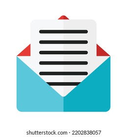 Icono de correo en fondo blanco