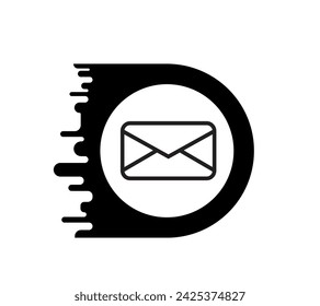 mail icon on white background