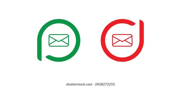 icono de correo sobre fondo blanco