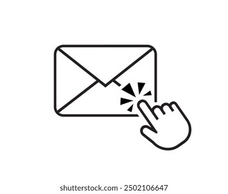 Icono de correo sobre fondo blanco