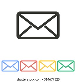 Mail icon on white background. Vector illustration.