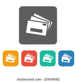 mail icon on the white background. Vector illustration.