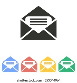 Mail  icon  on white background. Vector illustration.