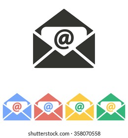 Mail  icon  on white background. Vector illustration.