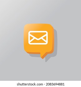 Mail icon orange bubble notification