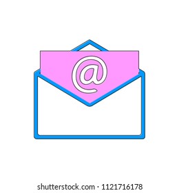 Mail icon, outline design template, vector illustration