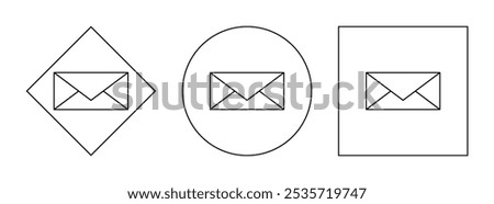 mail icon outline set. vector illustration isolated on white background