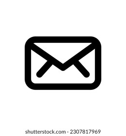 mail icon, outline style, editable vector