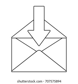 Mail icon in outline style vector illustration for design and web isolated on white background. Mail vector object for label and advertising