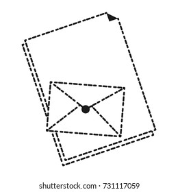 mail icon over white background