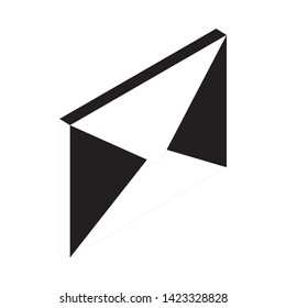 Mail icon. Paper document enclosed in an envelope. Delivery of correspondence or office documents. Vector illustration. envelope icon in trendy flat design