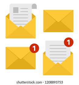 Mail icon. Read message. Incoming new email message. Vector illustration