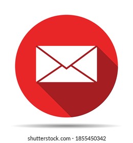 Mail-Symbol auf rotem Hintergrund