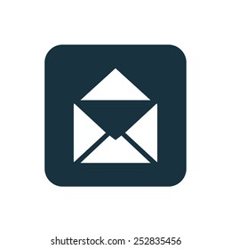 mail icon Rounded squares button, on white background 