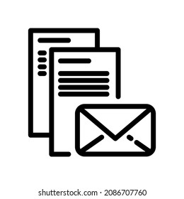 Icono de correo. Enviar un pictograma de mensaje para la web. Pasos vectoriales de trazo de línea10. Sencillo símbolo de logotipo aislado en fondo blanco. Icono de esquema 