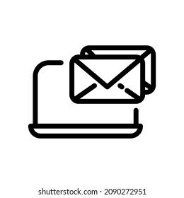 Mail icon. Send message pictogram for web. Line stroke vector eps10. Simple logo symbol isolated on white background. Outline icon 
