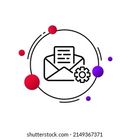 icono de correo. Enviando carta. La carta ha sido leída. Cambiando la carta. Entregado con éxito. Dirección de correo electrónico. un estilo de línea.