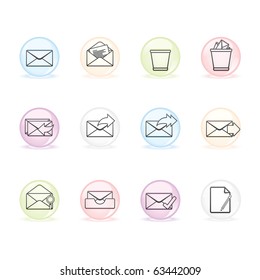 Mail icon set 23 - Sphere Series.  Vector EPS 8 format, easy to edit.