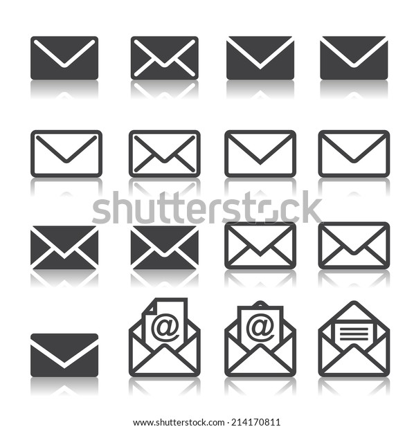Mail Icon Set Stock Vector (Royalty Free) 214170811 | Shutterstock