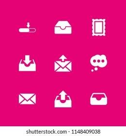 mail icon set. chat bubble, email and inbox vector icon for graphic design and web