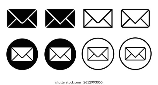 Mail icon set. Email icon envelope. Vector illustration.