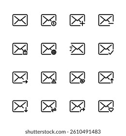 Mail icon set. Email icons. Icon set. Envelop icon.