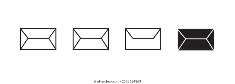 Mail icon set. Email and letters icons. Vector illustration.