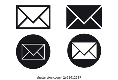 E-Mail-Symbolsatz. E-Mail-Zeichen. Nachricht empfangen. E-Mail-Symbol-Apps und Websites. Vektorgrafik