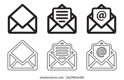 Mail icon set. email symbol icon vector. Mail icon set solid and line icons.