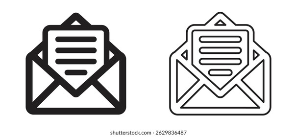 Ícone de email definido. símbolo de email ícone vetor. Ícone de email define ícones sólidos e de linha.