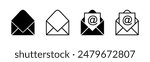 Mail icon set. email icon vector. E-mail icon. Envelope illustration