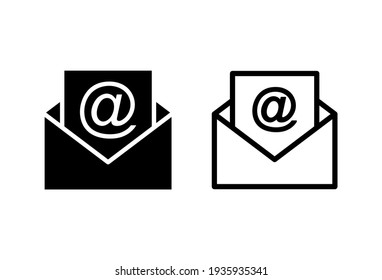 Conjunto de iconos de correo. vector de icono de correo electrónico. Icono de correo electrónico. Ilustración de sobres