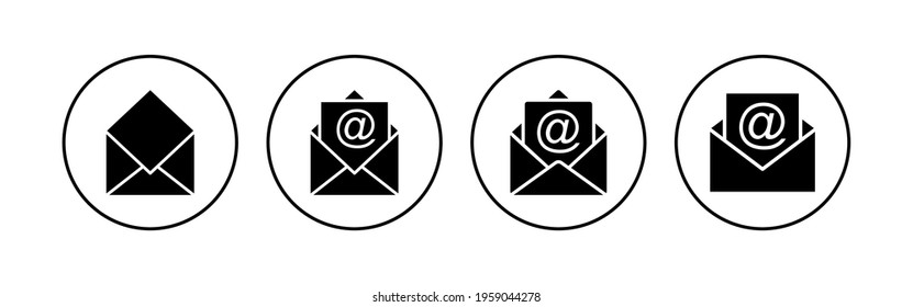 Mail icon set. email icon vector. E-mail icon. Envelope illustration