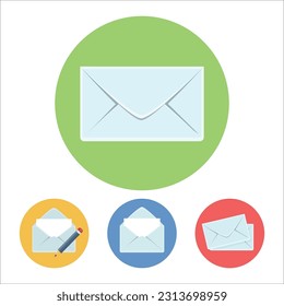Mail icon set. email icon vector. E-mail icon. Envelope illustration