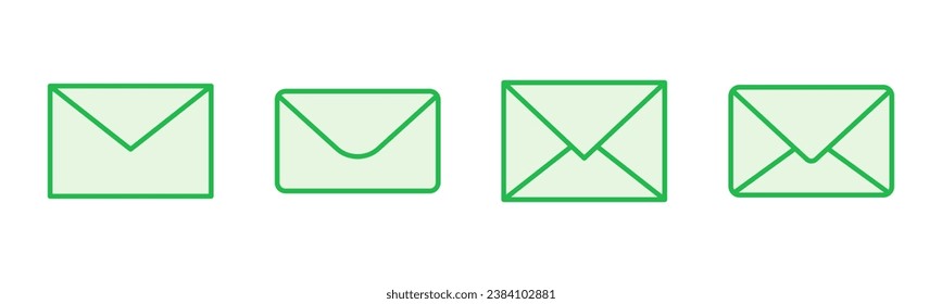 Conjunto de iconos de correo. vector de icono de correo electrónico. Icono de correo electrónico. Ilustración de sobres