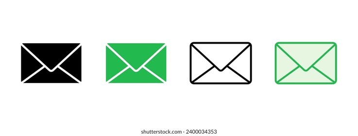 Mail icon set. email icon vector. E-mail icon. Envelope illustration