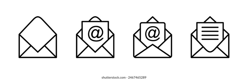 Mail icon set. email icon vector. E-mail icon. Envelope illustration